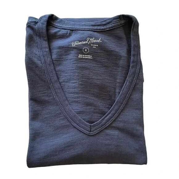 Universal Thread Charcoal Gray V-Neck Short Sleeves Cotton M # 1351 - Picture 7 of 12